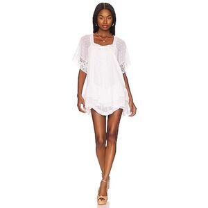 TULAROSA Rylan Babydoll Shift Mini Dress in White Sz M